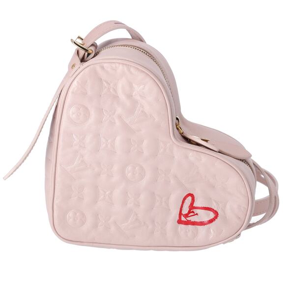 Louis Vuitton Sac Coeur Collection Heart Shoulder Bag Light Pink Lambskin - Picture 1 of 8